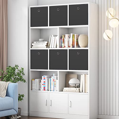 Fabric Cubes Storage Containers ,11 Inch Cloth Storage Cube Foldable Storage Bins Cubes Organizer Baskets with Handles for Shelf,Closet,Nursery,Set of 1,(Grey) - color: Grey, size: 1 pack