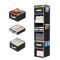 Univivi 6 Shelf Hanging Closet Organizer and Storage with 4 Removable Drawers & 6 Side Pockets,Wardrobe Clothes Organizer,Closet Hanging Shelves,Hanging Storage Organizer,Foldable