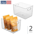 iDesign Storage Bins with Handles - Organizer Bins for Kitchen, Pantry, Bathroom, or Home Office - Set of 2 - Clear - style: Pack of 2