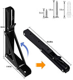 Folding Shelf Brackets - 16 Inch 4 Pcs Heavy Duty Metal Collapsible Shelf Bracket, DIY Wall Mounted Shelf Bracket Space Saving for Table Work Bench (with Screws) - size: 16 Inch- 4 Packs