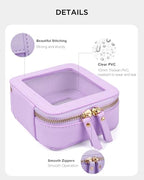 LETGO Clear Makeup Bags Set - TSA Approved Toiletry Bag with Handle Large Opening, Clear Toiletry Bags Case Pouch for Travel Essentials Car Accessories for Women Men (0-2Pack-Purple) - color: 0-Large+Mini-Purple