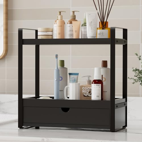 Boulphia 2-Tier Bathroom Organizer (Black - New) - color: Black - New