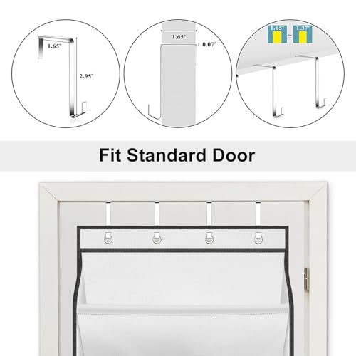 SLEEPING LAMB Over The Door Shoe Organizer for Closet with Large Deep Pockets, Narrow Shoe Rack for Door Hanging Boots Storage, White - color: White, size: 71''