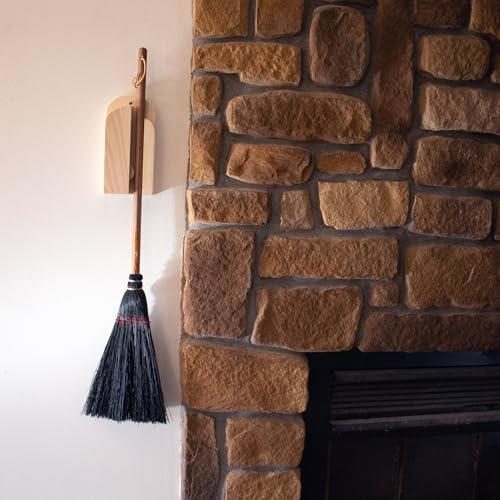 Lehman's Amish Handcrafted Broom Holder, Wall-Mount Wooden Storage Solution for Corn Brooms, Fireplace Brooms and More, Natural Unfinished - color: Natural Unfinished
