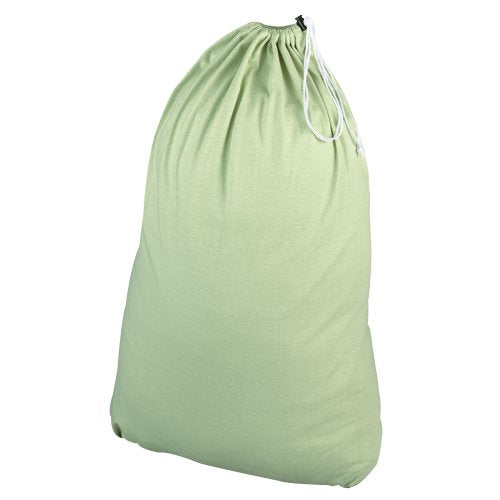 Household Essentials Polyester Jersey Drawstring Laundry Bag with Cordlock, Sage Green - style: Green