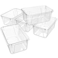 Storex Small Cubby Bin, 12.2 x 7.8 x 5.1 Inches, Clear, 5-Pack (62464U05C) - color: Clear, style: Bin Only