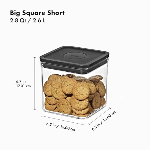 OXO Good Grips POP Container — Big Square Short — 2.8 Qt / 2.6 L — Matte Black, Organization and Storage Solution - color: Matte Black, size: 2.8 Qt