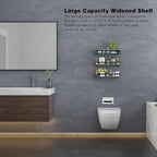 VOLPONE Bathroom Wall Shelf 15.7in Bathroom Glass Shelves Wall Mount Glass Shelf Rustproof Bathroom Wall Organizer 3 Tier (Black) - style: 3 tier without towel bar black