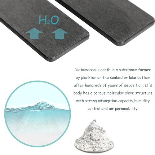 NiuYichee 2 Pcs Water Absorbing Stone Trays, Kitchen/Bathroom Sink Soap Dish, Diatomite Tray Used for Hand Soap & Cosmetic Bottles in The Modern Home, 3.15" W x 6.3" L, Dark Gray - color: Dark Gray, size: 6.3" x 3.15"