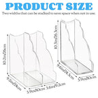 Youeon 2 Size Acrylic Magazine File Holder, Vertical File Organizer for Desk, Clear Magazine Rack, Desk Organizer for File Storage, Books and Magazines, Home and Office Supplies