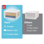 IRIS USA 47 Qt. Extra-Large Stackable Storage Drawer Plastic Drawer Organizer with Clear Doors, for Pantry Bedroom Closet Kitchen Under-Sink Home and Office De-Clutter Shoes and Crafts, White, 2-Pack - size: 47 Qt., style: 2 Pack