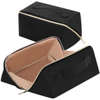 Mothers Day for Women,Portable Makeup Bag Opens Flat for Easy Access, Cosmetic Bag Toiletry Bag with Padded for Protection for Travel & Daily Use, Travel Accessories Bag (Black)