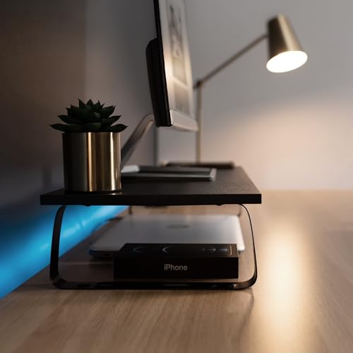 VIVO Monitor and Laptop Stand, 24 inch Desktop Riser, Black, STAND-V000D - color: Black