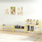 SUFAUY 2-Tier 33" Wide Shoe Rack, Closet Metal Wire, Stackable, Gold - color: Gold, size: 2 Tier