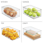 iDesign Stackable Shoe Box with Hinged-Lid for Wedges or Sandals, Set of 2, Clear, Made in USA - style: Pack of 2