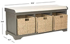 Safavieh American Homes Collection Lonan Grey and White Wicker Storage Bench - color: Grey