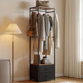 Closet Organizer with Drawers, Narrow Wardrobe Storage Rack, Small Clothes Rack with Shelf for Wardrobe and Bedroom, Closet Storage