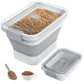 10-13 Lbs Dog Food Storage Container,Collapsible Dog Food Container with Transparent Airtight Lid,Pet Food Scoop and Dog Bowl,Multifunctional Food Storage Container for Pet Food,Rice,Flour - color: Clear/13 lbs