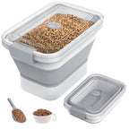 10-13 Lbs Dog Food Storage Container,Collapsible Dog Food Container with Transparent Airtight Lid,Pet Food Scoop and Dog Bowl,Multifunctional Food Storage Container for Pet Food,Rice,Flour - color: Clear/13 lbs