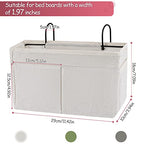 Bedside Caddy Hanging Storage with Water Bottle Holder for Bunk Bed Hospital Bed Dorm Rooms (White) - color: White