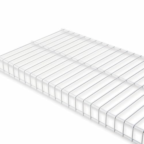 Rubbermaid Full Closet Organization Shelf System, Direct Wall Mount, Adjustable from 3-5 Ft., Mounting Hardware Kit Included, White, Wire Shelving Organizer System for Home/Laundry/Mudroom/Pantry - size: 3'-5' Lengths, style: Full Closet Kit