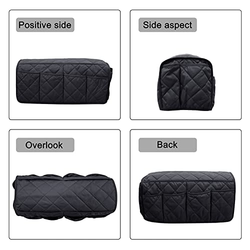 Armchair Caddy, Sofa Armrest Organizer with 14 Pockets, Waterproof Non Slip Recliner Remote Control Holder, Couch Chair Arm Storage for TV Remotes, Phone, iPad, Magazine, Books - color: Black