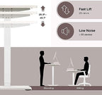 Homall Height Adjustable Electric Standing Desk, 55 x 28 Inches Stand Up Desk, Sit Stand Home Office Desk Computer Workstation with T-Shaped Metal Bracket (White) - color: White, size: 56 Inch