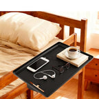 Bedside Shelf for Top Bunk Bed, College Dorm Room Essential Bed Side Table Tray Organizer, Black Clip on Nightstand Tray with Cable Management for Bunk & Loft Beds