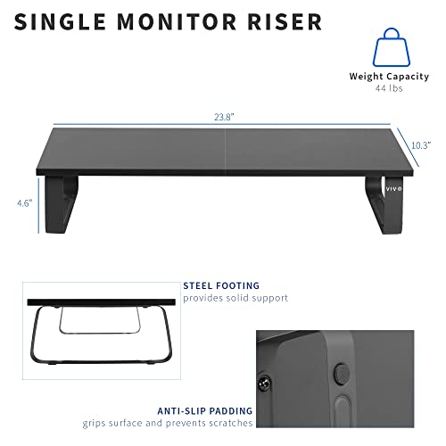 VIVO Monitor and Laptop Stand, 24 inch Desktop Riser, Black, STAND-V000D - color: Black