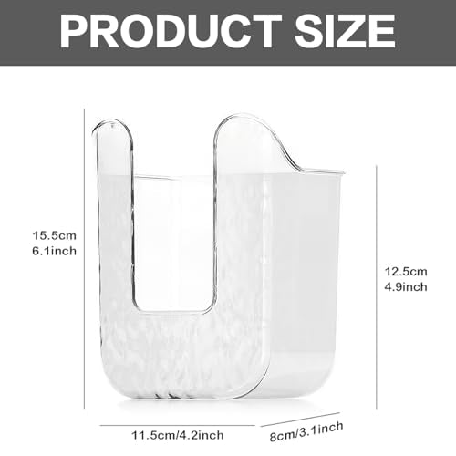 Wall Mounted Tissue Box Holder, Clear Plastic Storage Organizer for Bathroom Kitchen Toilet, No Drill Installation