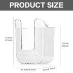 Wall Mounted Tissue Box Holder, Clear Plastic Storage Organizer for Bathroom Kitchen Toilet, No Drill Installation