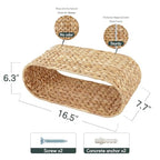 Coeusy Boho Rattan Wall Shelf for Bathroom, Wicker Wall Shelf for Toilet Paper Storage Holder, Handwoven Water Hyacinth Natural Decor for Over The Toilet, 2-Tier