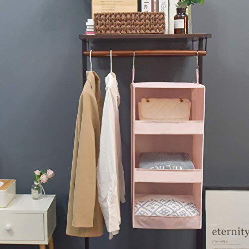 GRANNY SAYS 3-Shelf Hanging Closet Organizer, Collapsible Closet Hanging Shelves, Nursery Hanging Organizer, Pink, 29 ½" H X 12" W X 12" D, 1-Pack - color: 3-shelf Pink, size: 1-Pack
