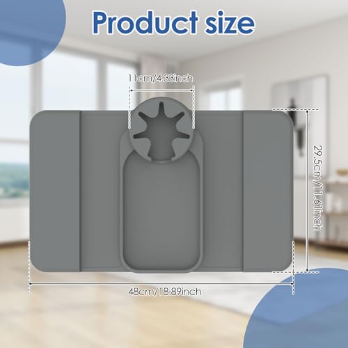 Silicone Sofa Armrest Tray with Dual Side Pockets, Anti-Slip Couch Cup Holder, Silicone Armchair Cup Holder for Drinks, Phone & Snacks, Arm Organizer for Living Room, Recliner, Car (Grey) - color: Grey