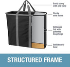 CleverMade Collapsible Laundry Caddy – Foldable Laundry Hamper & Tote, XXL 64L Pop-Up Laundry Basket with Handles, Space-Saving Laundry Organizer for Home & Travel, 2 Pack - LUXE Navy Noir - color: LUXE Navy Noir