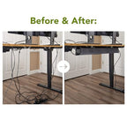 PERFECT POSTURE Mesh Cable Organizer – Under Desk Cable Management with Adjustable Straps, Flexible Mesh, Easy-Access Design, & Standing Desk Compatible – 37.4” (White) - color: White, size: 38"