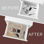 8-Piece Felt Drawer Organizer Set in 4-Sizes, Made from Eco-Friendly Material for Vanity, Makeup, Desk, Office, Kitchen, and Nightstand, Oatmeal - size: 8