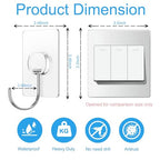 JINSHUNFA Adhesive Wall Hooks 13LB Heavy Duty No Drill Large Transparent Waterproof Hooks for Bathroom Kitchen Towel Coat 8 Pack - size: 8 Large hooks