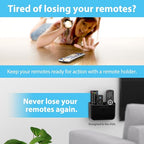 TotalMount Hole-Free Remote Holder – Eliminates Need to Drill Holes in Your Wall (Premium Black Holder for 2 or 3 Remotes) - color: Standard Black