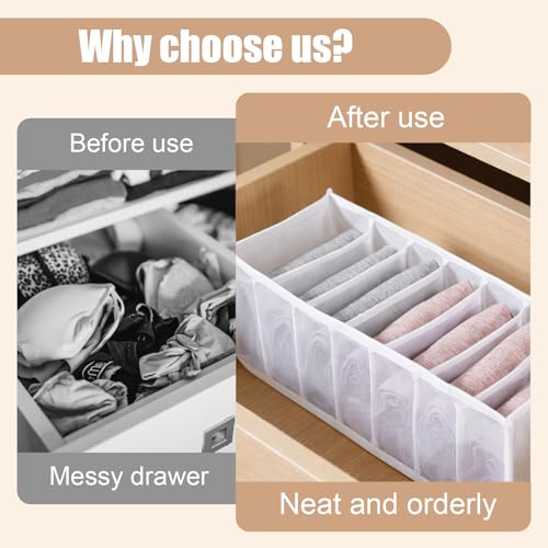 1 Pcs Underwear Storage Box Drawer Underwear Organizer Lingerie Organizer Compartment Storage Box for Wardrobe Drawer Use(White) - color: White-1pc