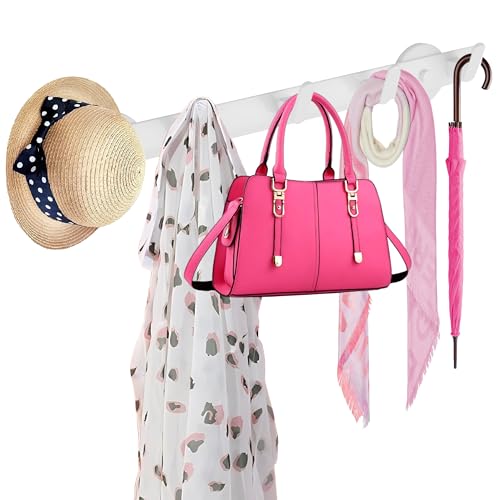 ULIBERMAGNET White Magnetic Coat Rack,Heavy Duty Coat Magnetic Holder with 5 Hooks,Anti-Slip Strong Magnetic Hanger for Refrigerator,Metal Cabinet,Entryway,Hanging Coat, Jackets, Umbrella,Scarf,Bag - color: White, size: 5 Hooks Magnetic Rack