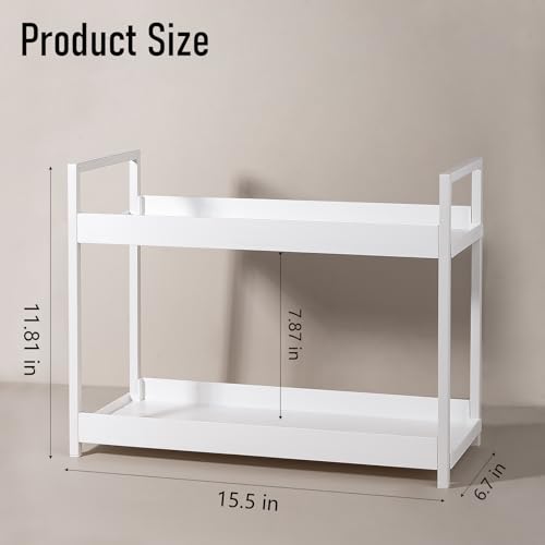 Bathroom Counter Organizer 2 Tier Vanity Storage Countertop Shelf Makeup Organizer Perfume Tray Skincare Holder for Sink, Dresser, Kitchen, Large White - color: White, size: Large