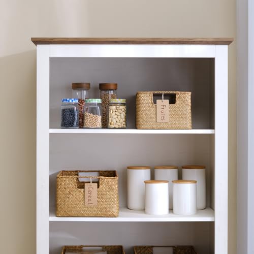 YANGQIHOME Wicker Baskets, [Set of 3] Woven Baskets for Storage, Seagrass Storage Baskets for Organizing with Built-in Handles, Open Storage Bins, Multisize, Natural - color: Natural (Set of 3)