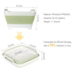 Collapsible Dish Tub 9L-Collapsible Basin Bucket Portable Sink-Outdoor Multiuse Foldable Sink Tub Wash Dish Basin for Kitchen Basin RV Camping (Green) - color: Green