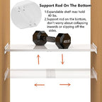 Slideep Expandable Closet Tension Shelf, Metal Adjustable Wardrobe Shelves Organizer System with Strong Seamless Sticker for Kitchen, Wardrobe, Cupboard 2 Pack (L:16.9'' to 31.5"; W:11.8") - size: 11.8"D x 16.9"W