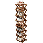 Shoe Racks, Foldable Shoes Organizer Free Standing Shelf for Entryway, Closet, Bedroom, Hallway, | Natural | Functional | Multifunctional Shoe Rack (Six layers of tawny) - color: Six Layers of Tawny