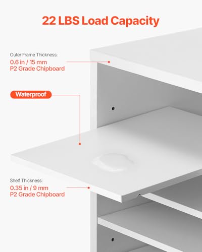 VEVOR Literature Organizer, 36 Compartments Office Mailbox with Adjustable Shelves, Wooden Mailbox Sorter Medium Density Fiberboard Office Home Classroom Storage for Files, Documents, Papers, White - color: White, size: 36 Compartments