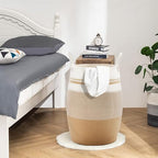 105L Extra Large Woven Laundry Hamper Basket with Heavy Duty Cotton Rope Handles for Clothes and Toys in Bedroom, Nursery Room, Bathroom - color: Khaki