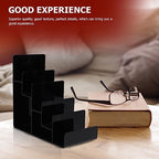 Cabilock Multi-Layer Acrylic Wallet Display Stand 5-Tier Black Purse Organizer Rack for Home and Store Counter Top Suitable for Wallets Handbags Sunglasses Jewelry Storage - size: 5 Tier Black
