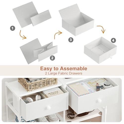 Tall Shoe Rack, 10 Tier Shoe Rack Organizer with 2 Large Drawers, Shoe Storage for 36-40 Pairs, Sturdy Metal Shoe Shelf Shoe Stand for Closet Entryway, White - color: White, size: 10 Tier